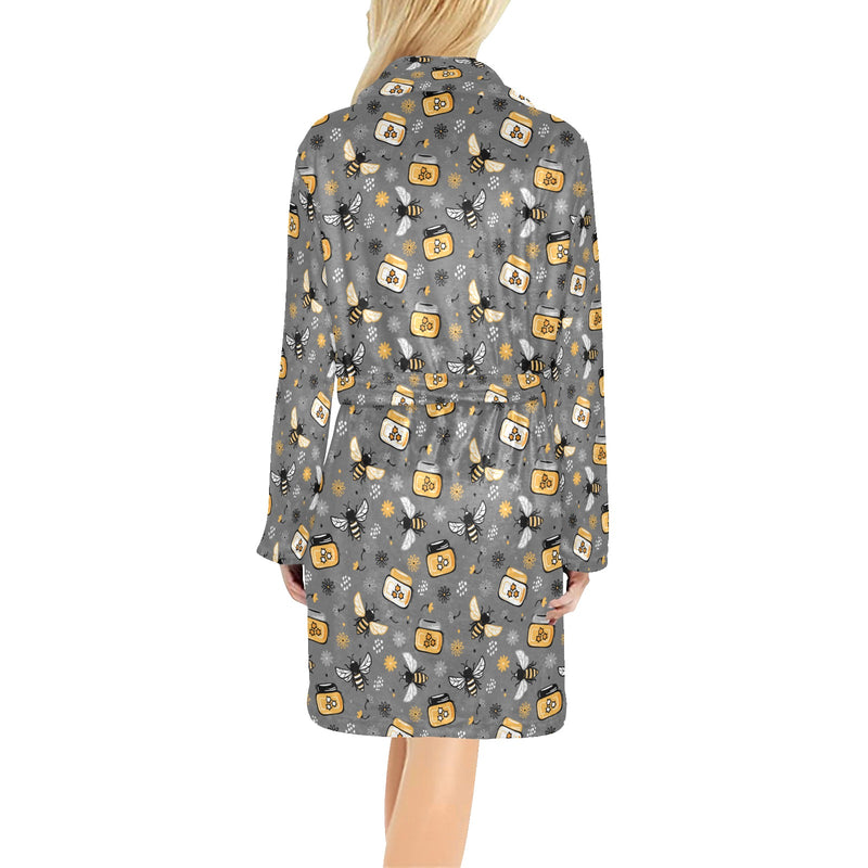 Honey Bee Print Design LKS301 Women's Fleece Robe