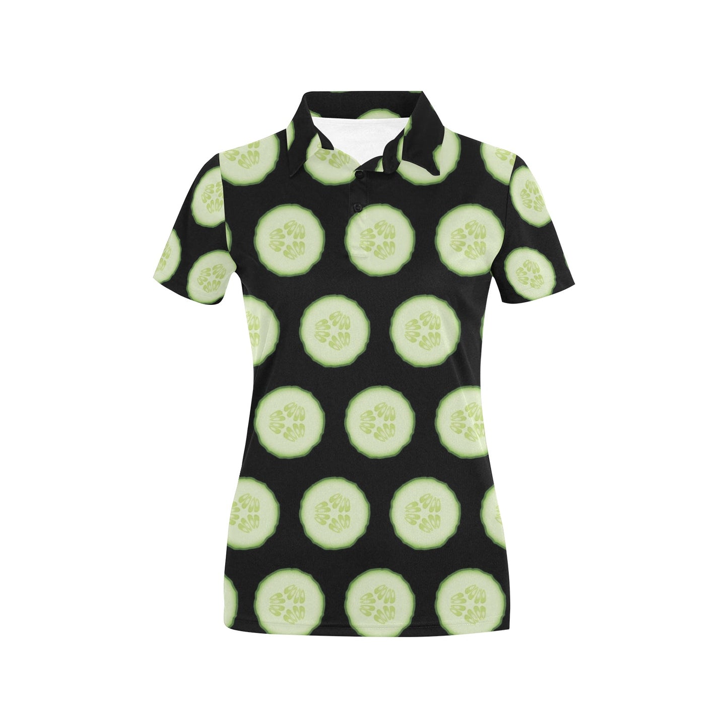 Cucumber Pattern Print Design CC02 Women's Polo Shirt