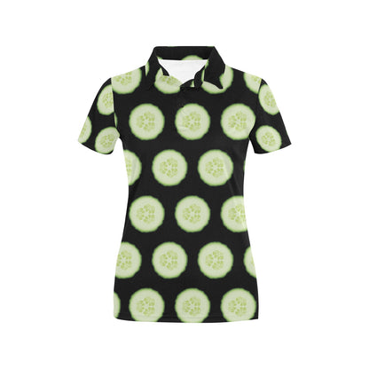 Cucumber Pattern Print Design CC02 Women's Polo Shirt