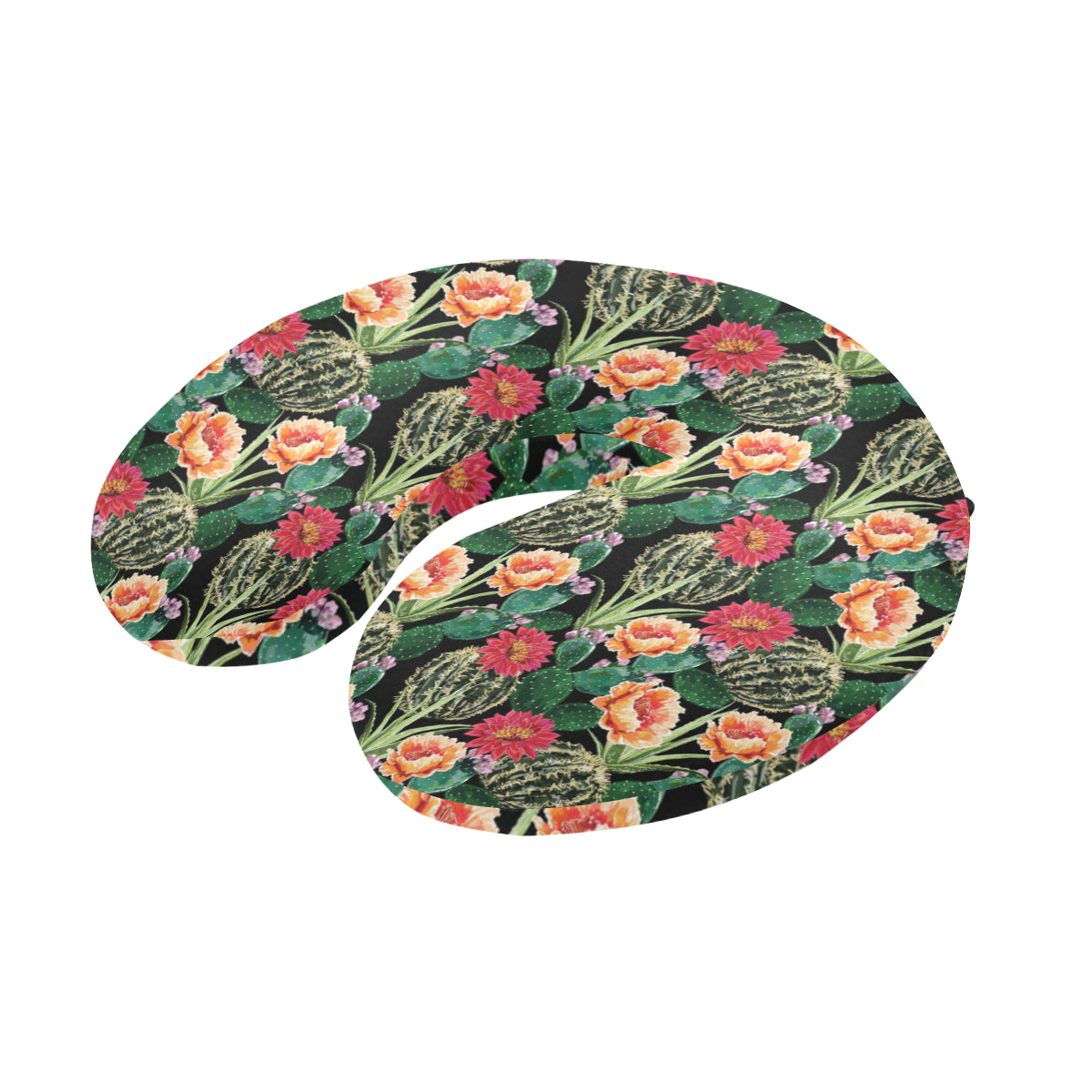 Cactus Pattern Print Design 06 U-Shaped Travel Neck Pillow