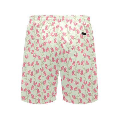 Sweet Pea Print Design LKS301 Men's Swim Trunks Beach Shorts