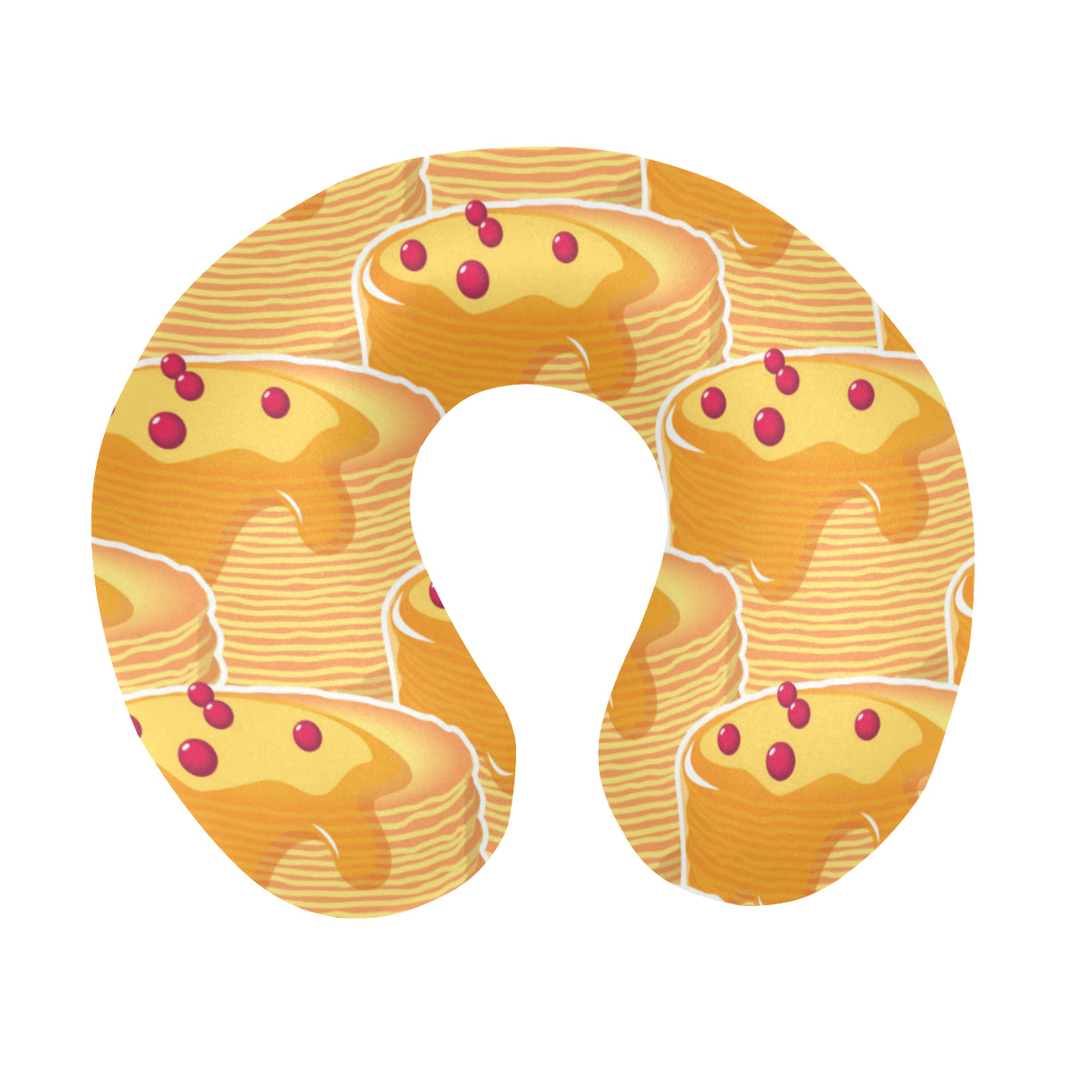 Pancake Pattern Print Design A04 U-Shaped Travel Neck Pillow