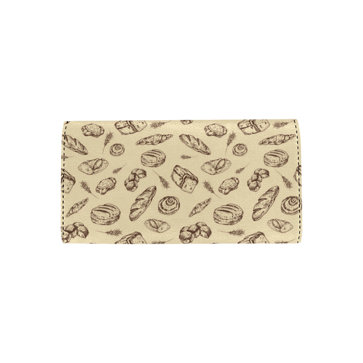 Bread Pattern Print Design 04 Women's Trifold Wallet