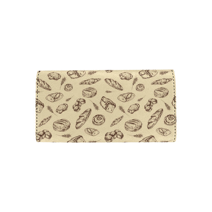 Bread Pattern Print Design 04 Women's Trifold Wallet