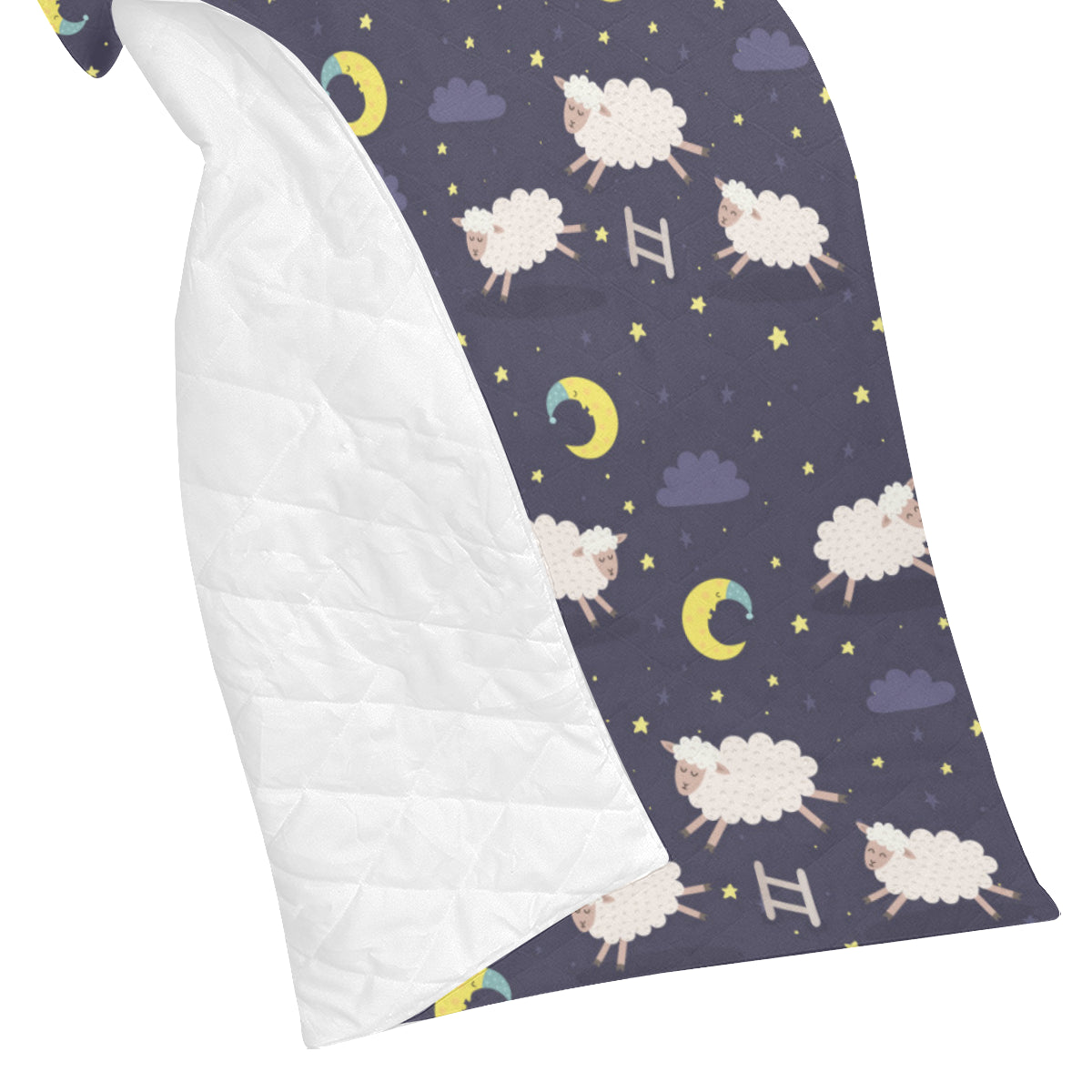 Sheep Night Pattern Print Design 02 Premium Quilt