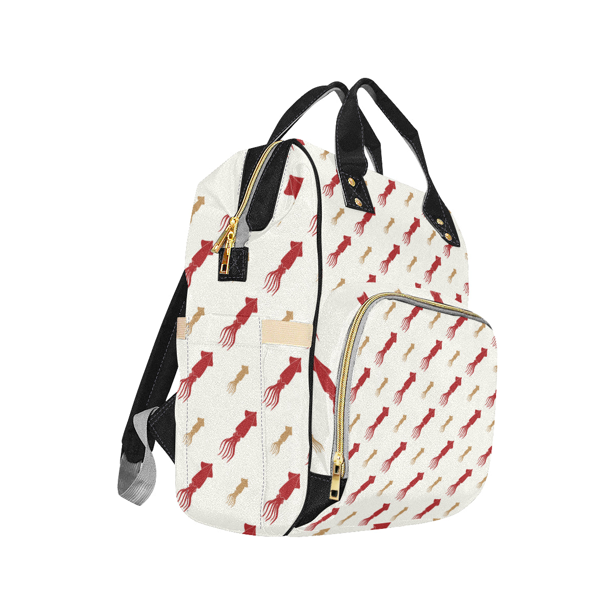 Giant Squid Pattern Print Design 01 Diaper Bag Backpack