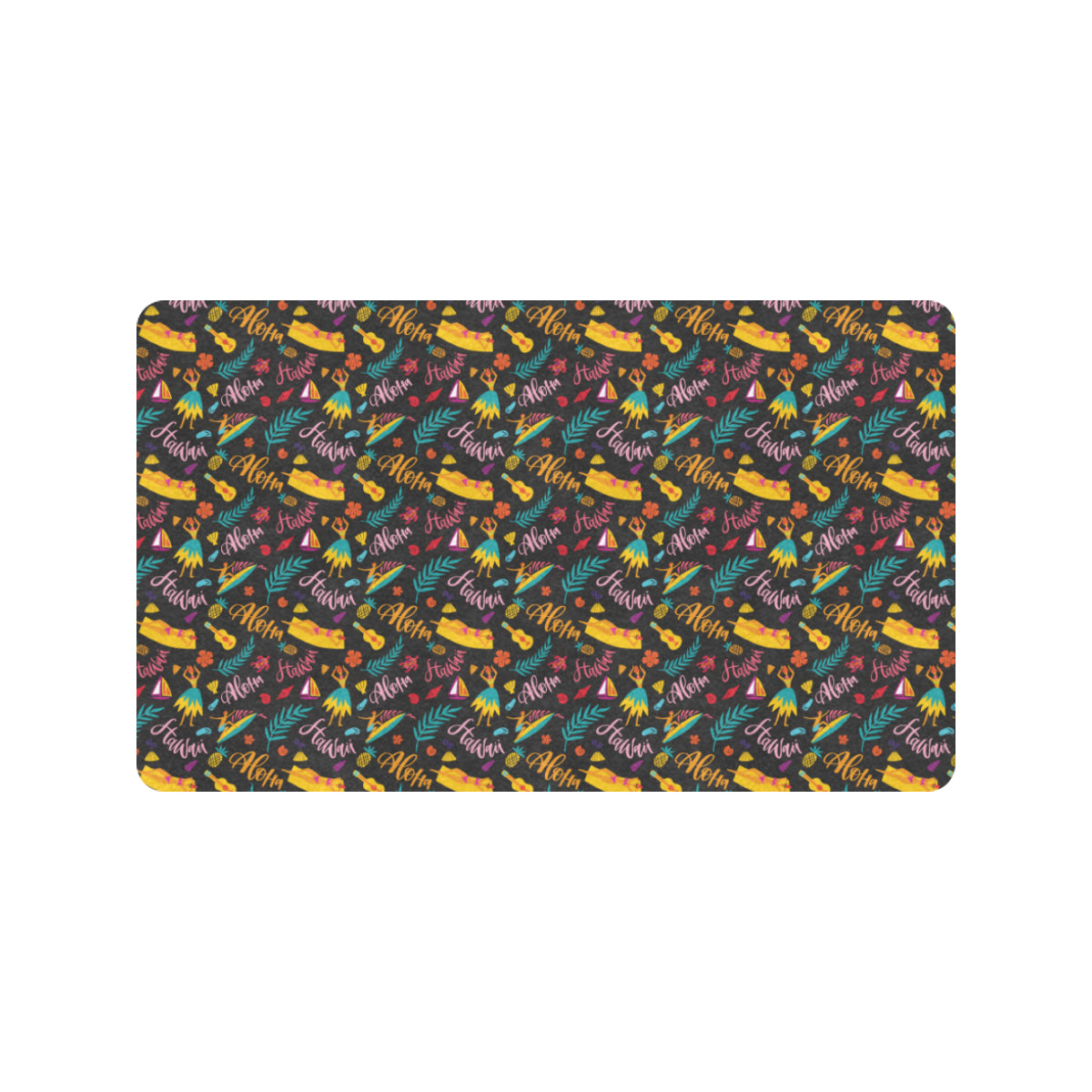 Aloha Hawaii Summer Design Themed Print Rubber Doormat
