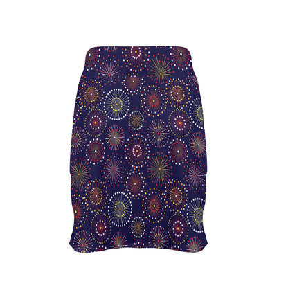 Firework Flower Style Print Design LKS302 17" Golf & Pickleball Skort with Pockets