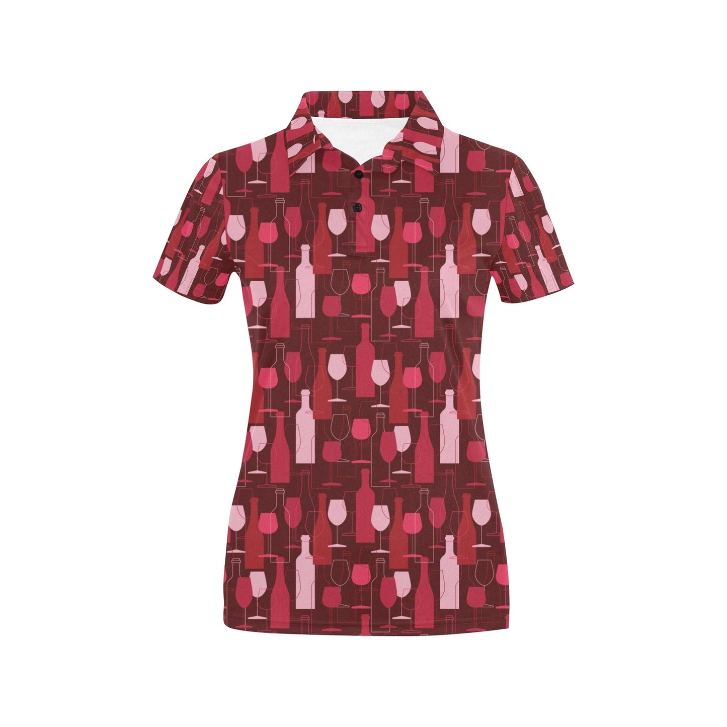 Wine Print Design LKS304 Women's Polo Shirt