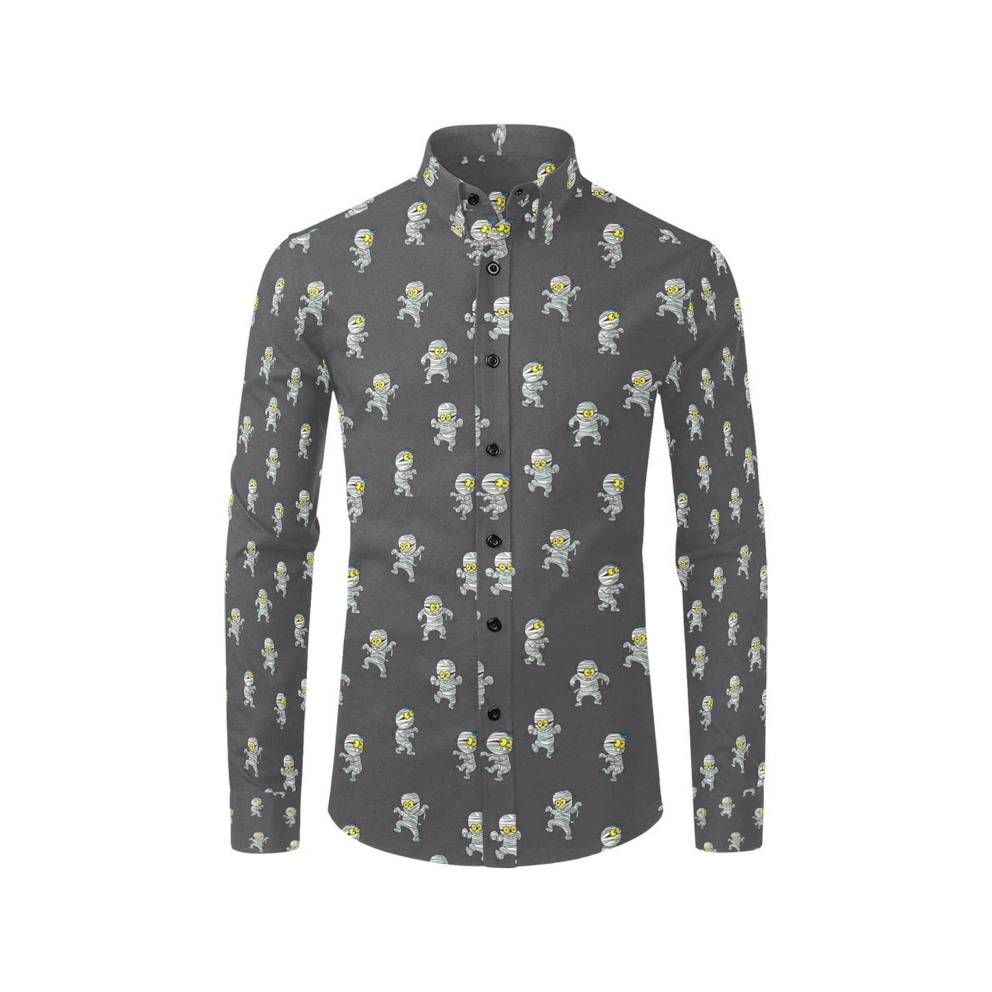 Mummy Print Design LKS305 Men's Long Sleeve Dress Shirt