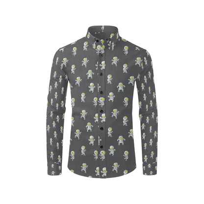 Mummy Print Design LKS305 Men's Long Sleeve Dress Shirt