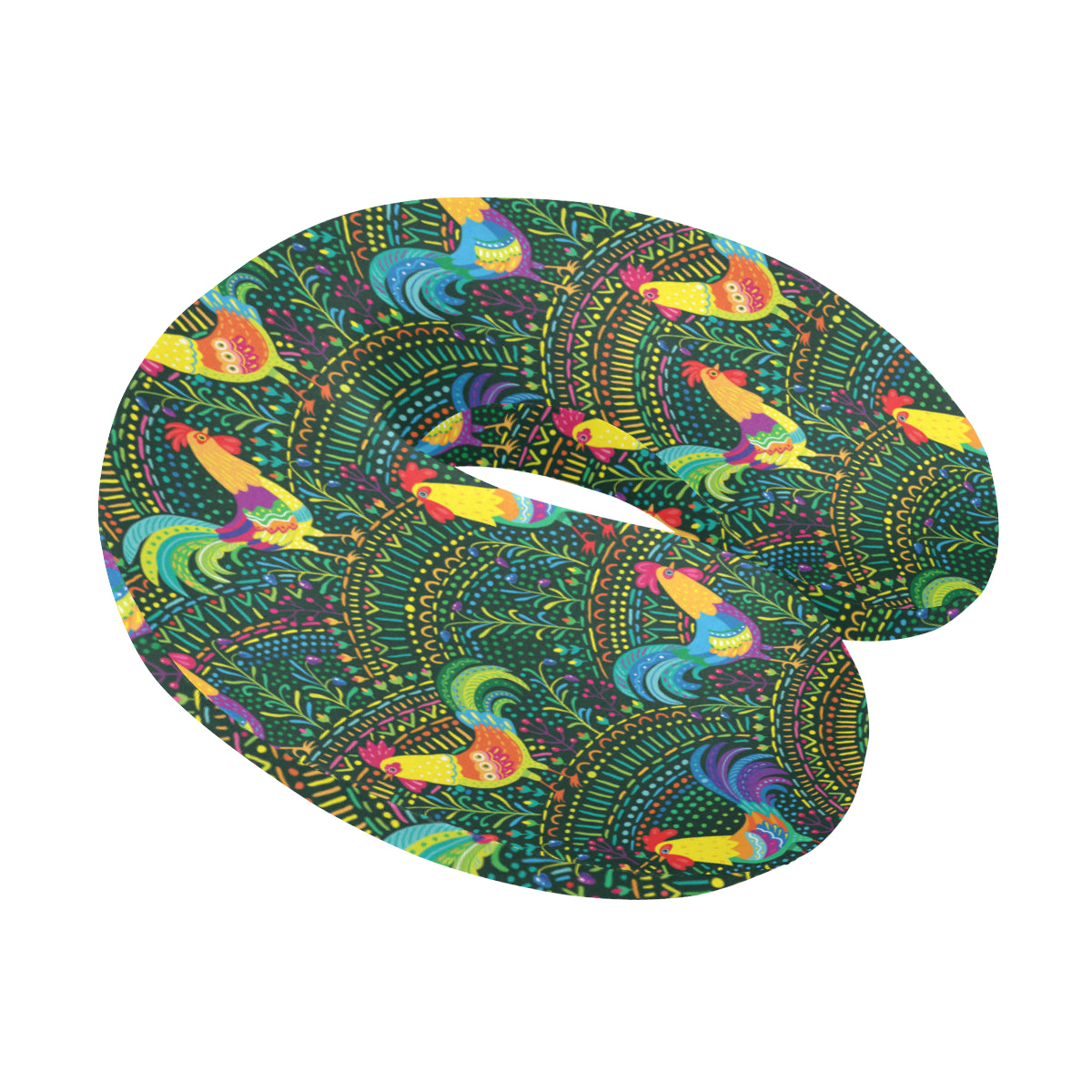 Rooster Pattern Print Design A01 U-Shaped Travel Neck Pillow