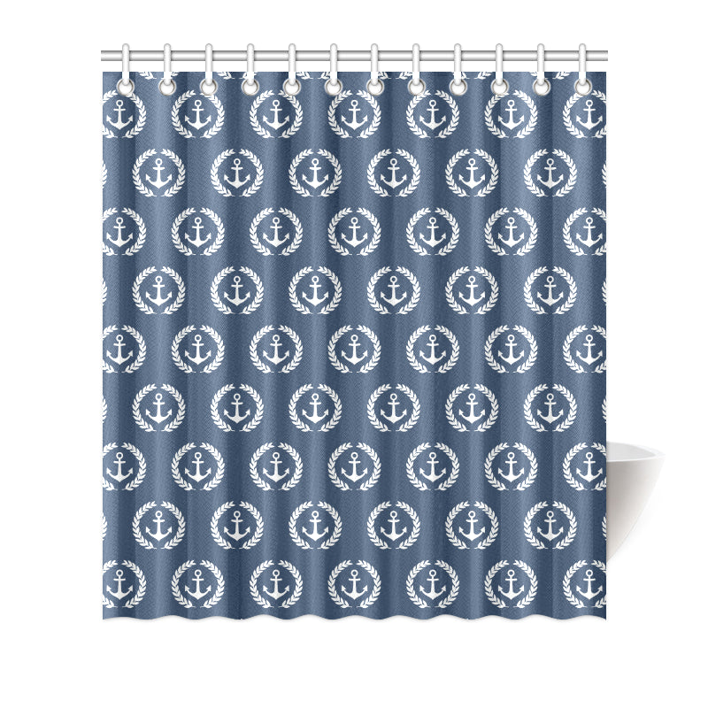 Anchor Pattern Print Design 04 Shower Curtain
