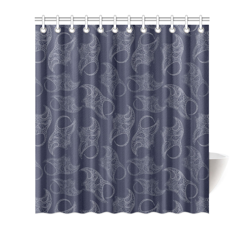 Manta Ray Pattern Print Design 01 Shower Curtain