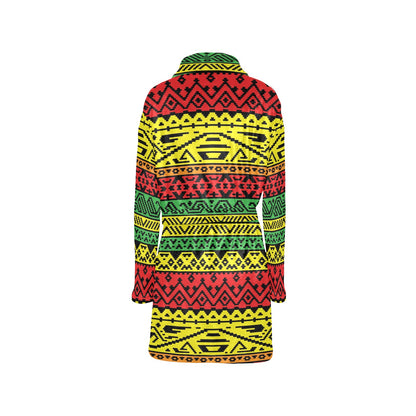 Rastafarian Pattern Print Design A02 Women's Fleece Robe