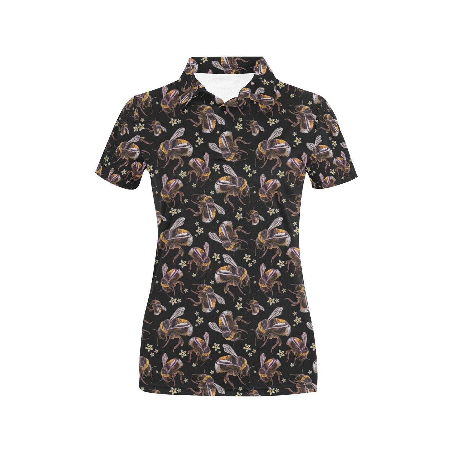 Bee Pattern Print Design 04 Women's Polo Shirt