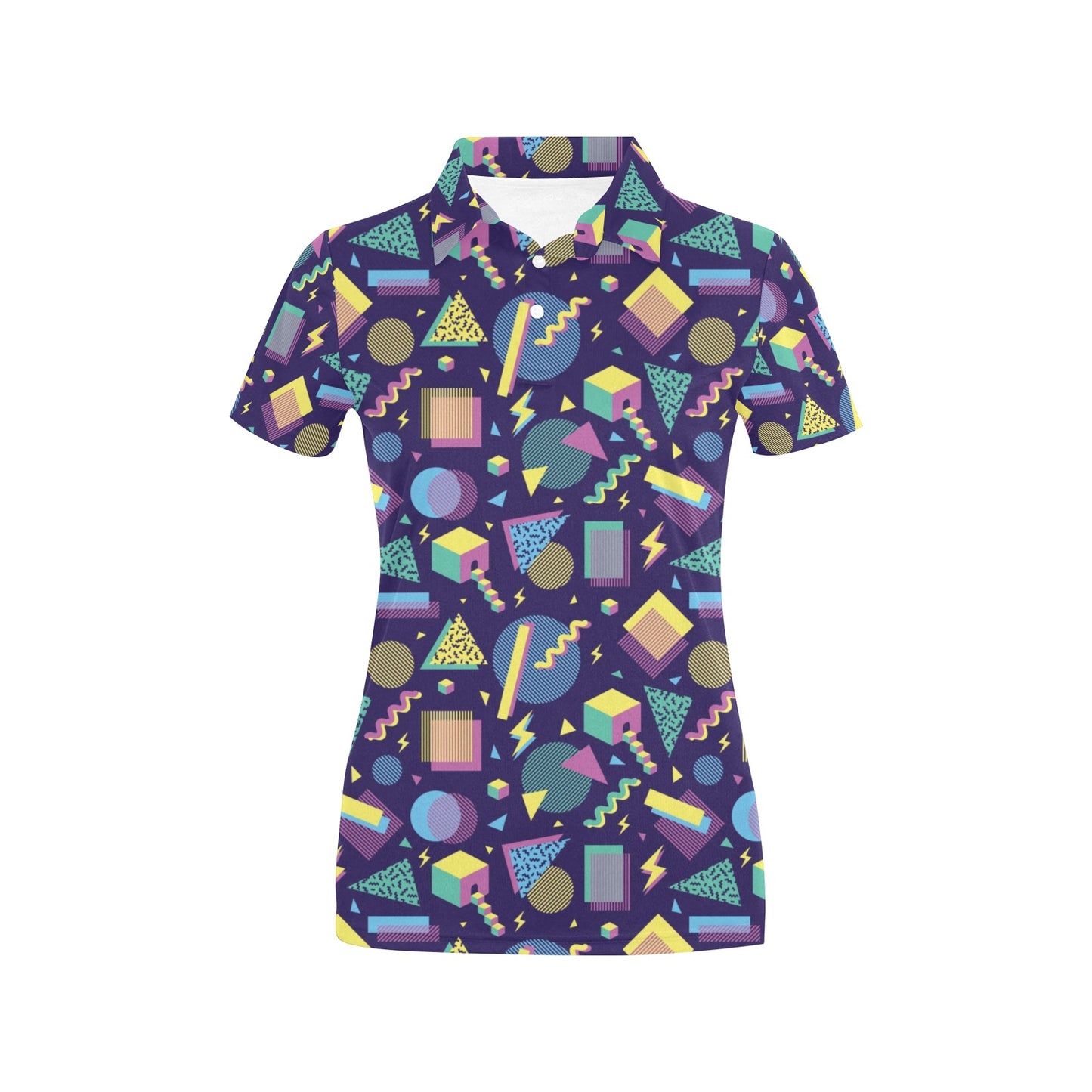 Geometric Print Design LKS401 Women's Polo Shirt