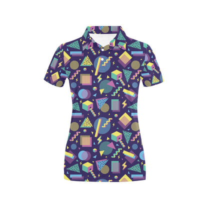 Geometric Print Design LKS401 Women's Polo Shirt