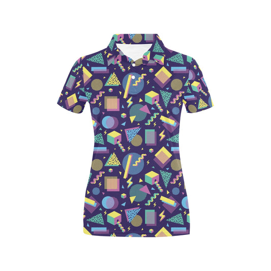Geometric Print Design LKS401 Women's Polo Shirt