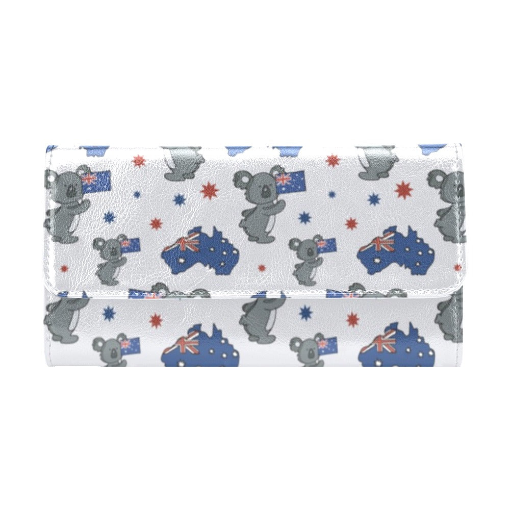 Koala Australia Day Themed Design Women's Trifold Wallet