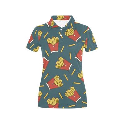 French Fried Pattern Print Design 03 Women's Polo Shirt