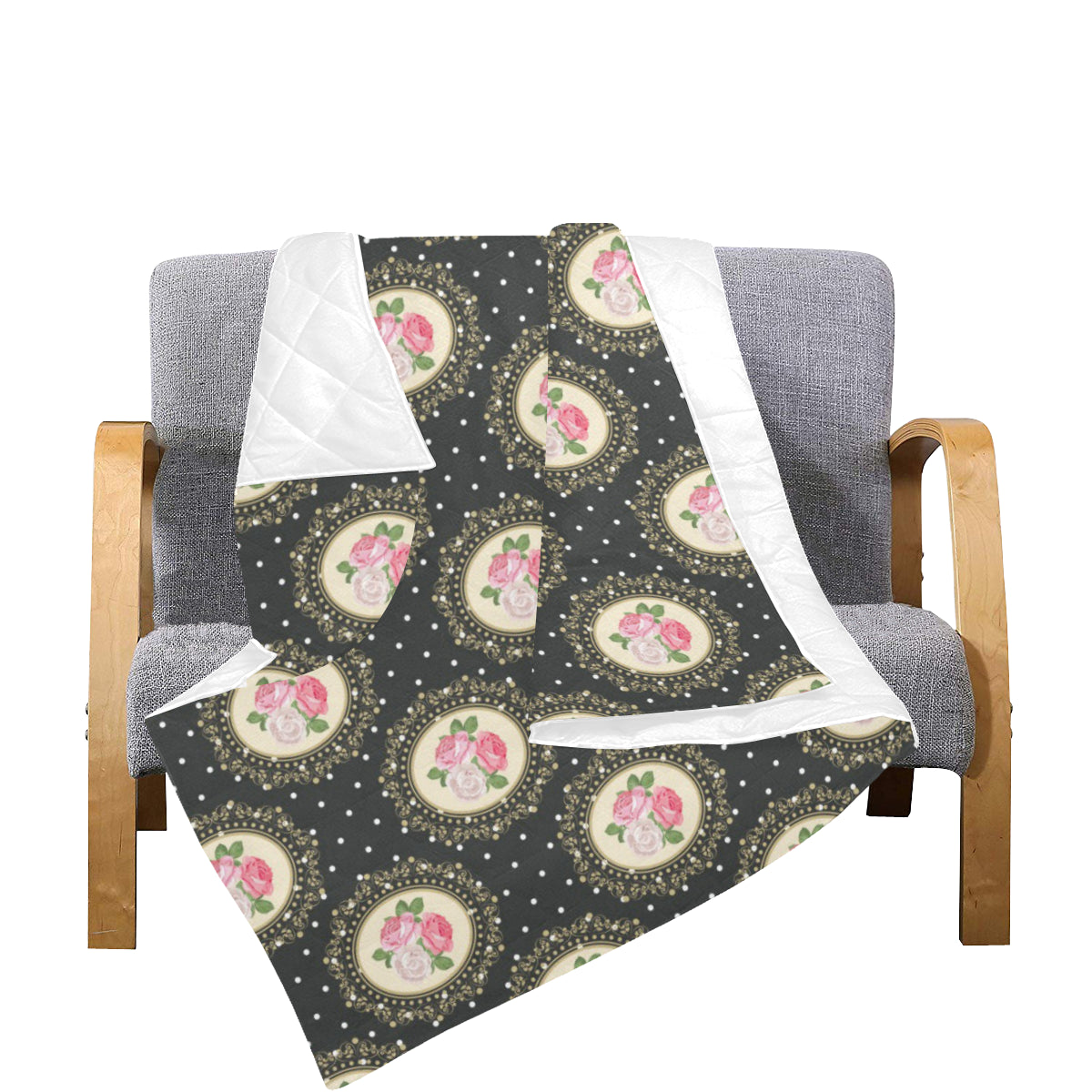 Rose Pattern Print Design RO015 Premium Quilt
