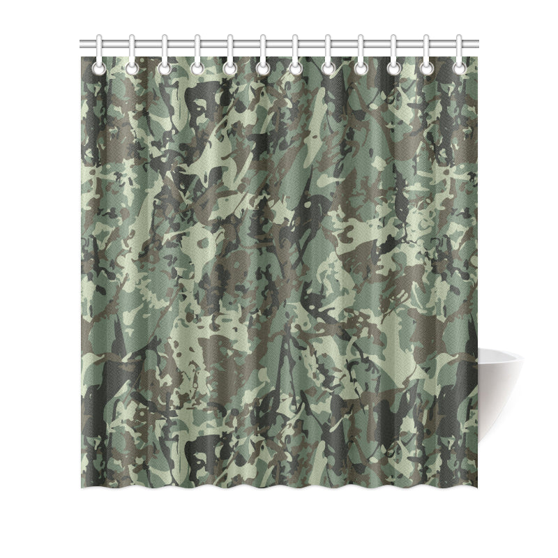 Camouflage Pattern Print Design 06 Shower Curtain