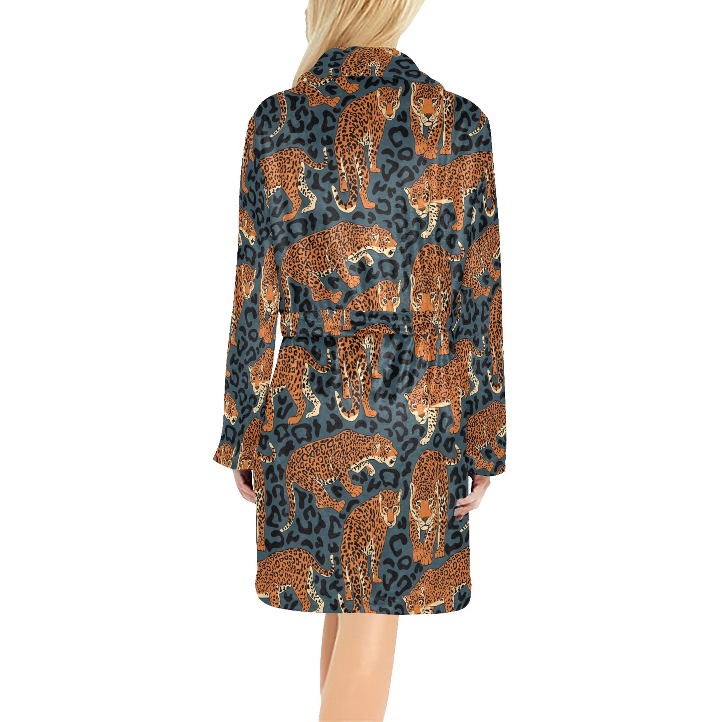 Jaguar Pattern Print Design 04 Women's Fleece Robe