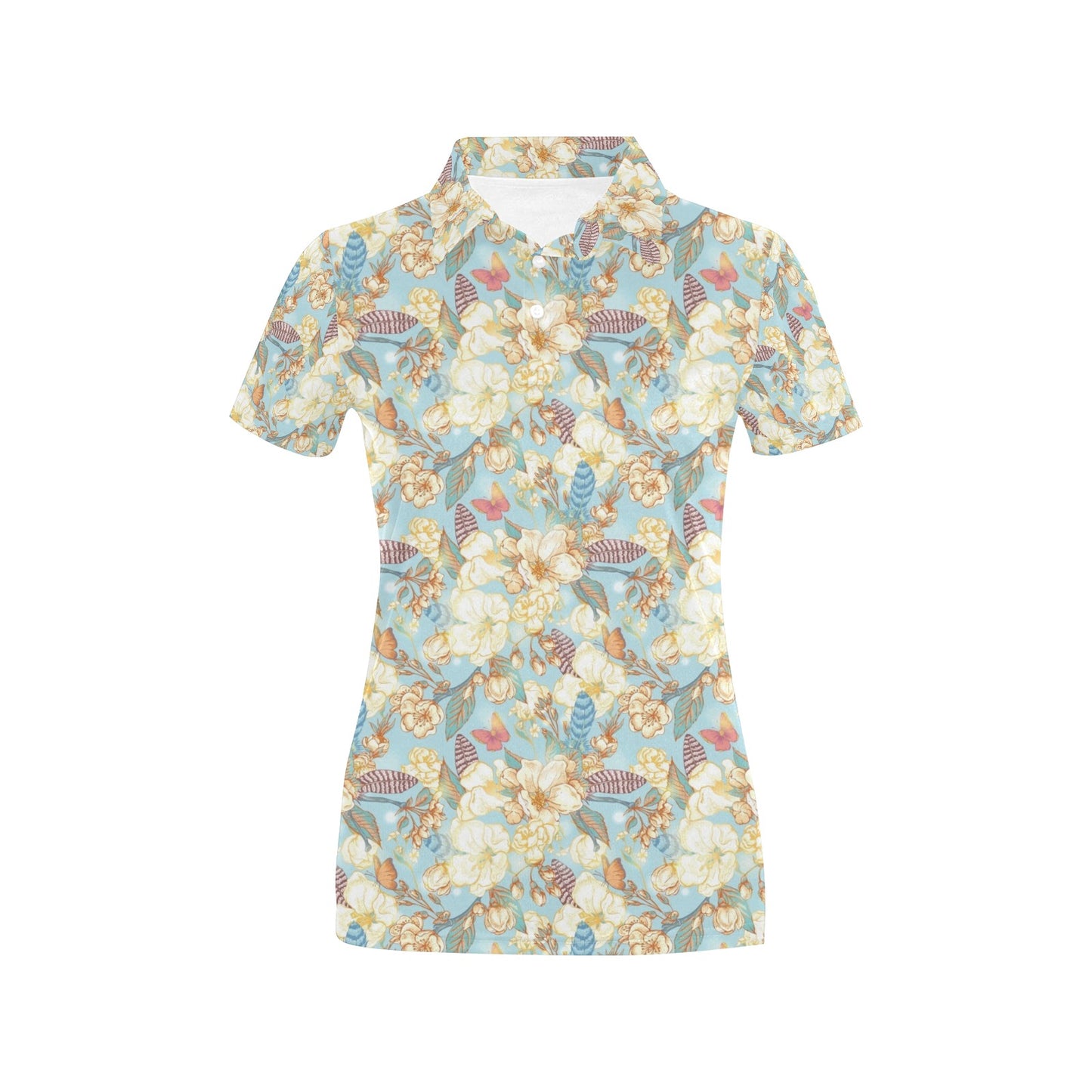 Summer Floral Print Design LKS302 Women's Polo Shirt