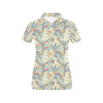 Summer Floral Print Design LKS302 Women's Polo Shirt