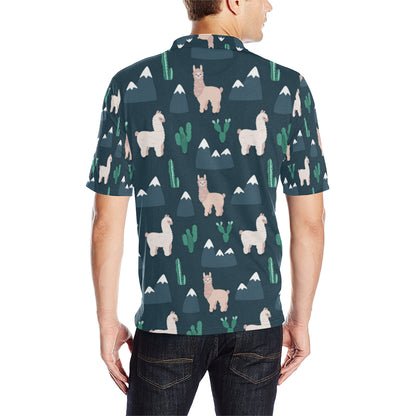 Llama Pattern Print Design 06 Men Polo Shirt