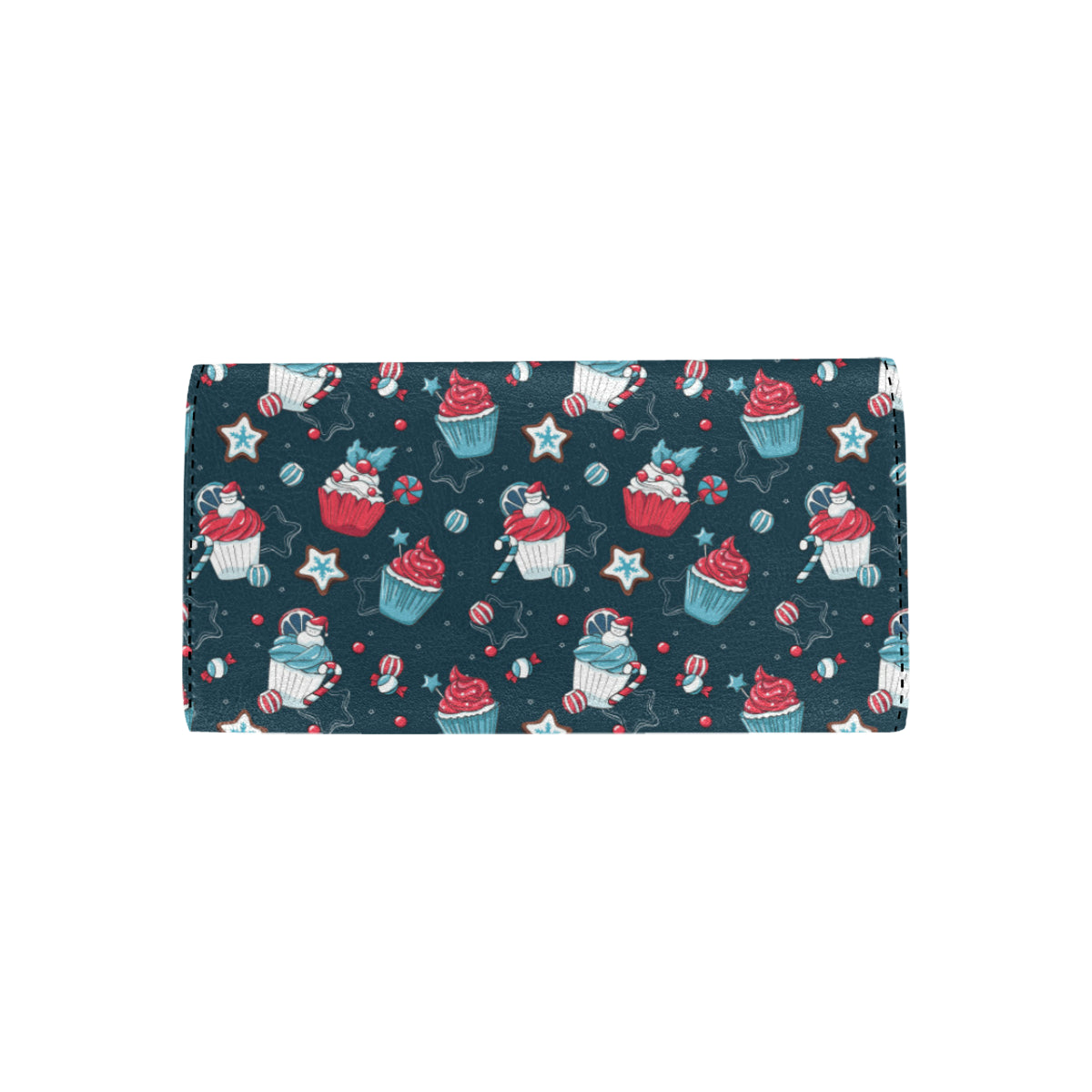 Cupcake Pattern Print Design 03 Women's Trifold Wallet
