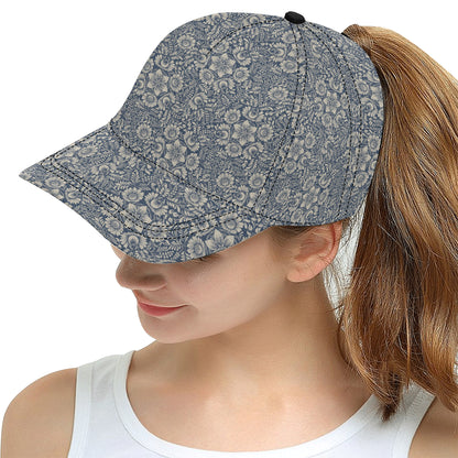 Elegant Floral Print Pattern Snapback Cap