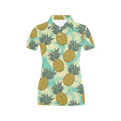 Pineapple Pattern Print Design PP03 Women's Polo Shirt