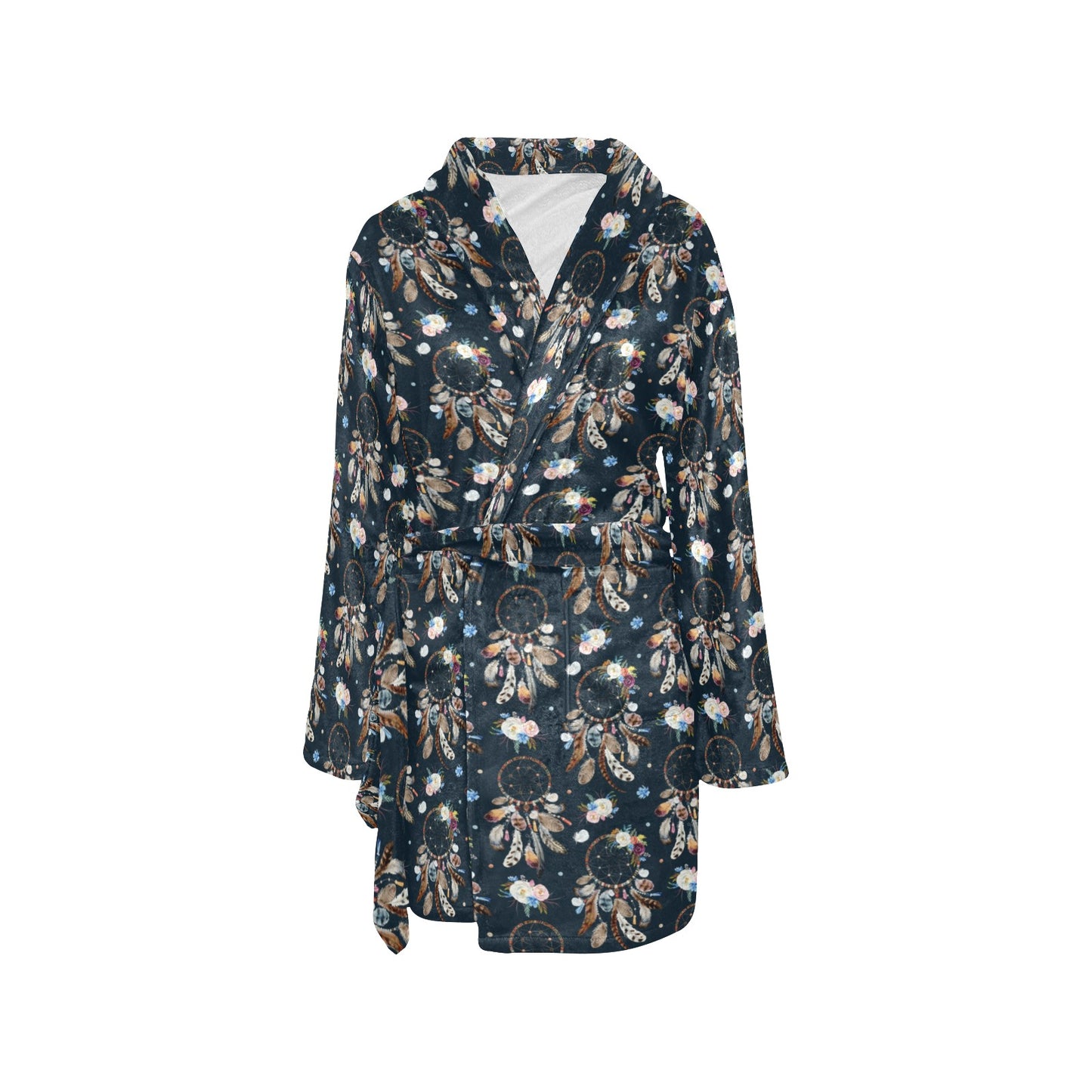 Dream Catcher Boho Floral Style Women's Fleece Robe