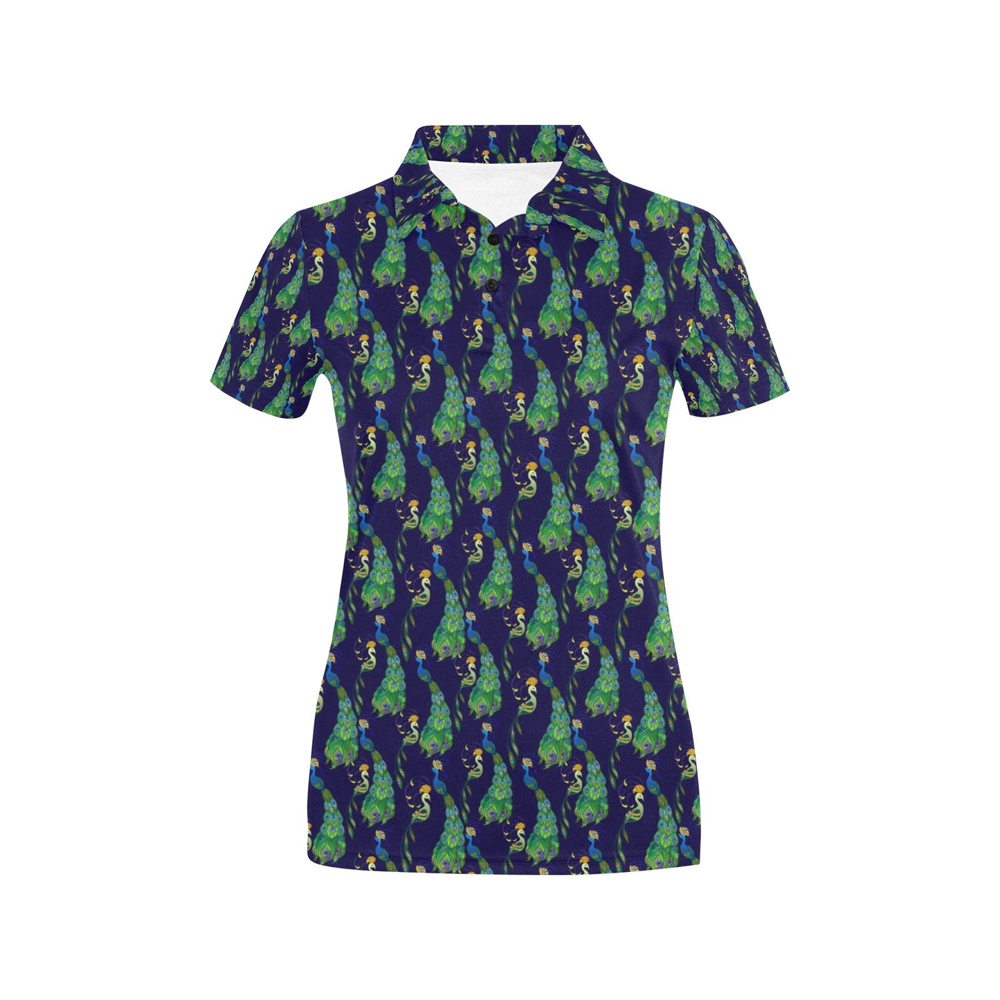 Peacock Art Design Print Women's Polo Shirt