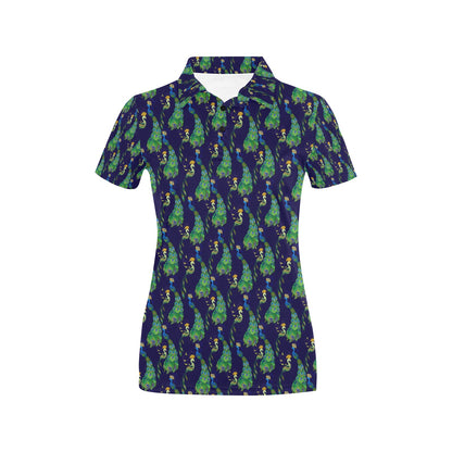 Peacock Art Design Print Women's Polo Shirt