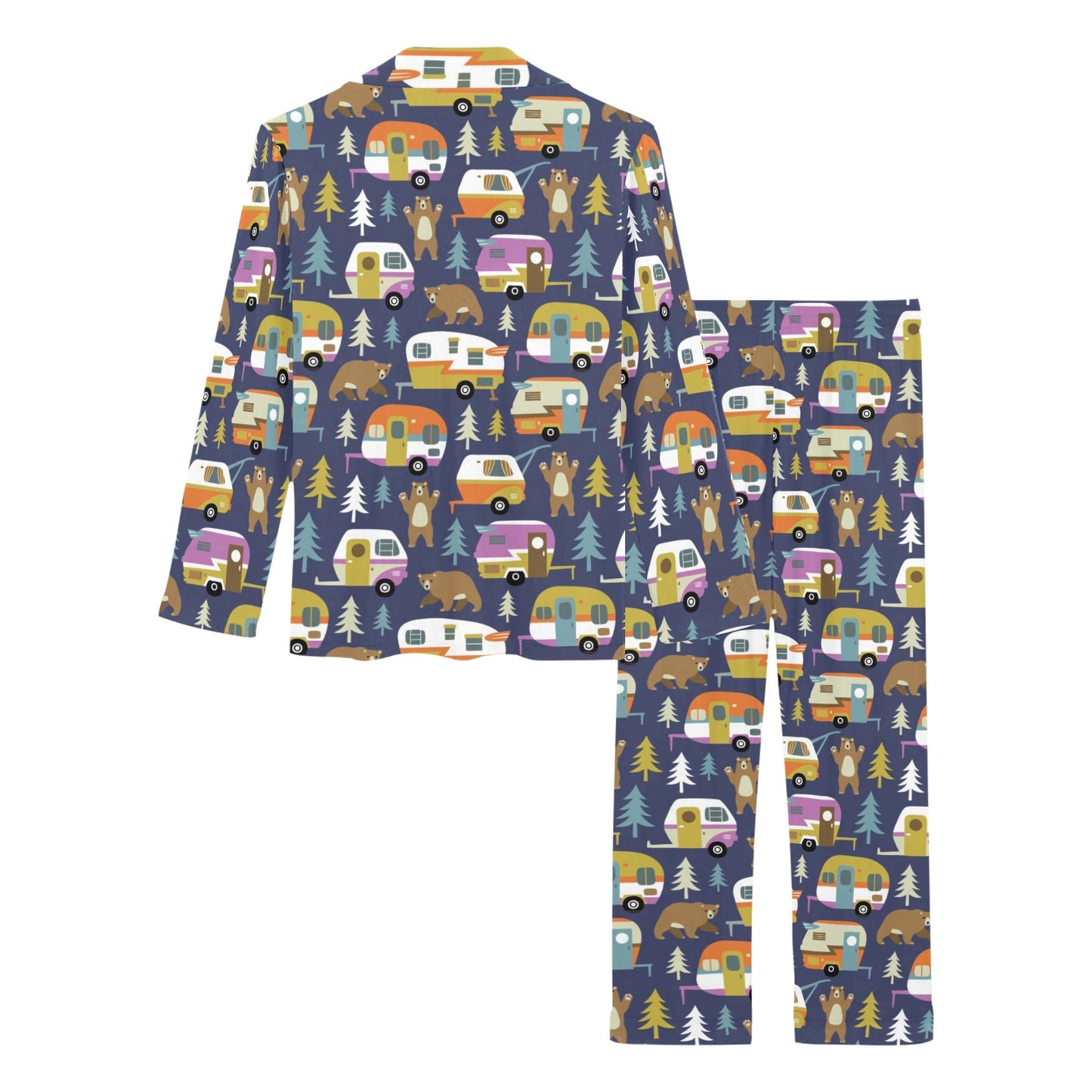 Camper Pattern Print Design 04 Women's Long Pajama Set