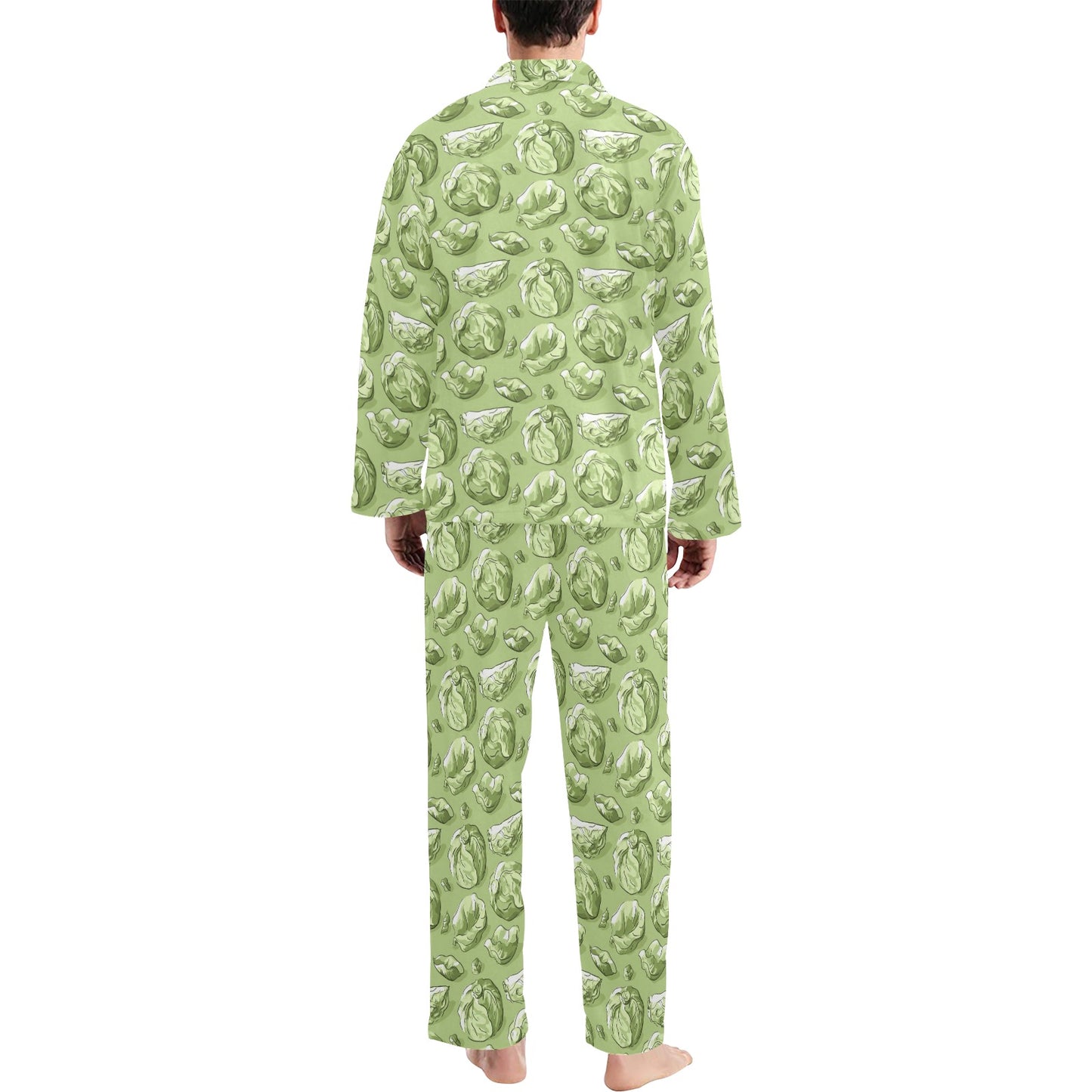 Brussels Sprouts Pattern Print Design 01 Men's Long Pajama Set
