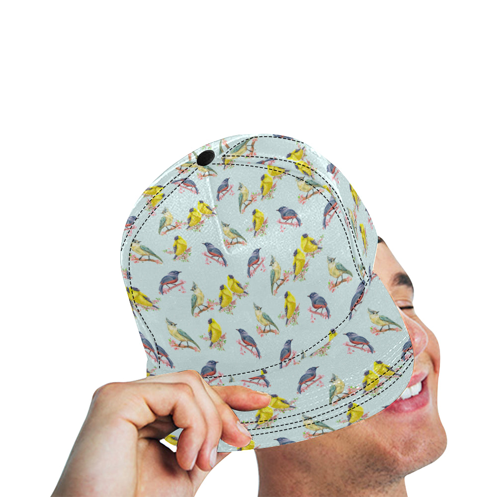 Bird Sweet Themed Print Pattern Snapback Cap