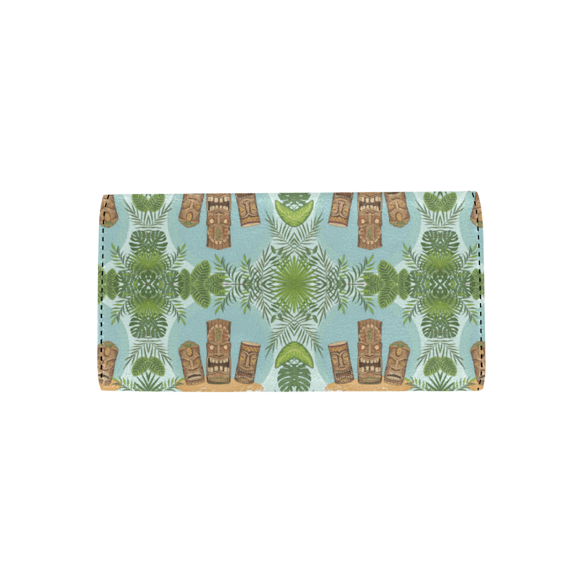 Tiki Wood Island Women's Trifold Wallet