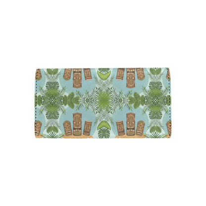 Tiki Wood Island Women's Trifold Wallet