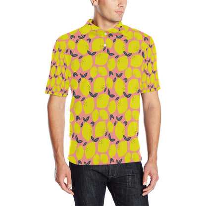 Lemon Pattern Print Design LM03 Men Polo Shirt