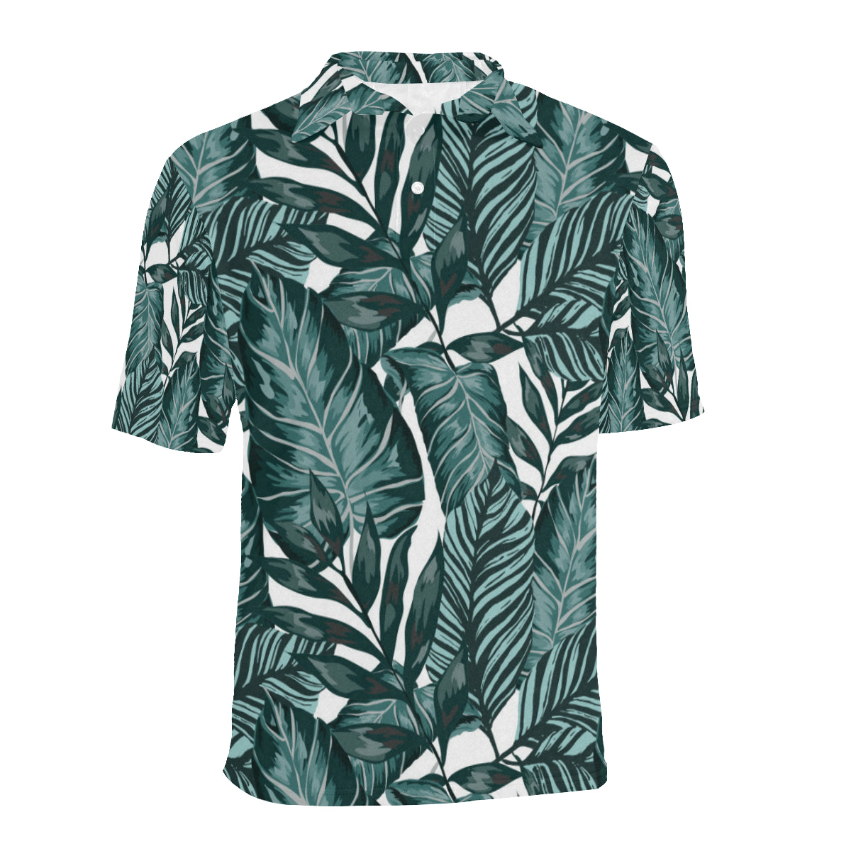 Tropical Palm Leaves Pattern Men Polo Shirt