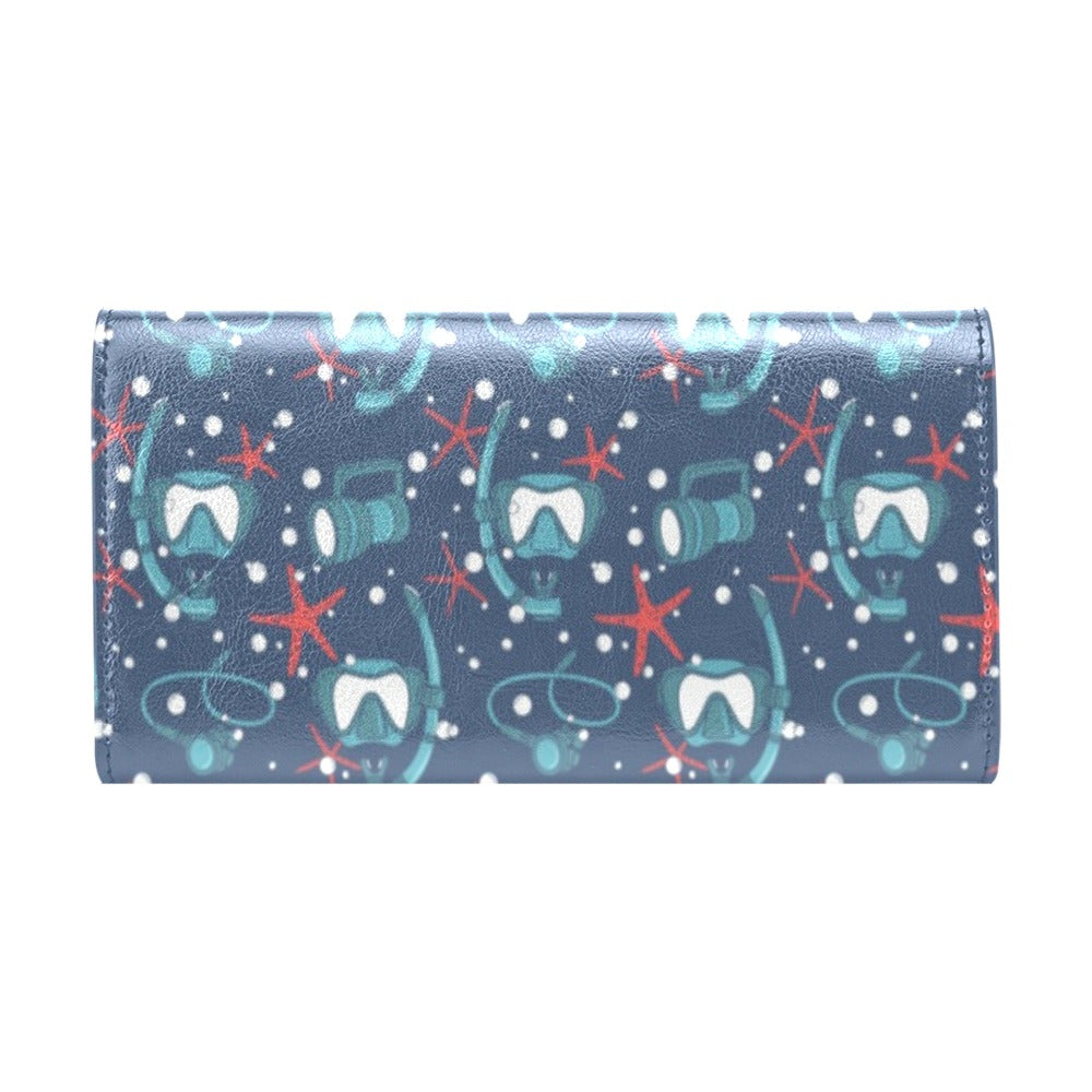 Scuba Equipment Print Design LKS302 Women's Trifold Wallet