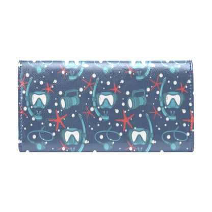 Scuba Equipment Print Design LKS302 Women's Trifold Wallet