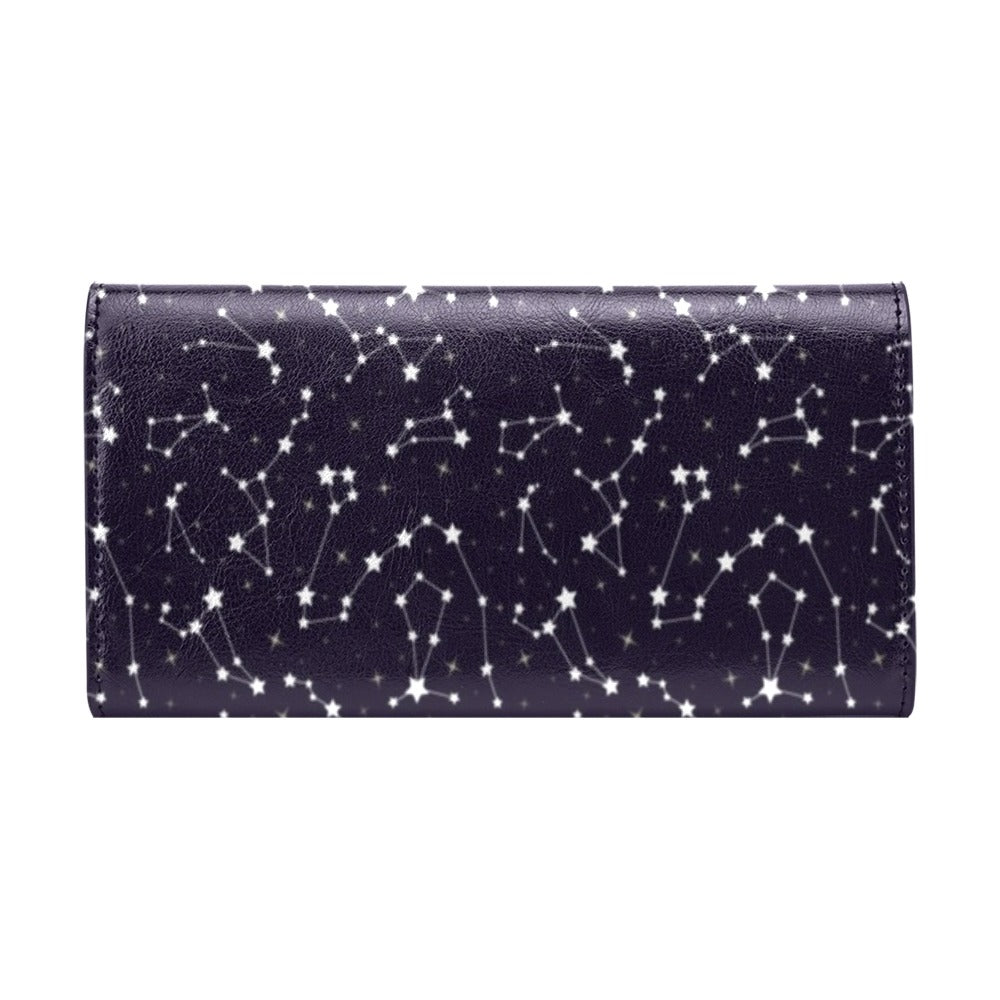 Zodiac Star Pattern Design Print Women's Trifold Wallet