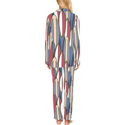 Surf board Pattern Women's Long Pajama Set