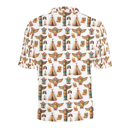 Totem Native Print Design LKS303 Men Polo Shirt
