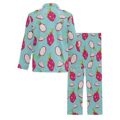 Dragonfruit Pattern Print Design DF01 Men's Long Pajama Set